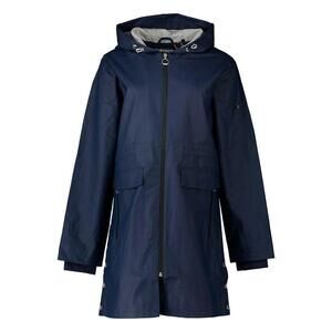 Superdry Women' Flash Hydrotech Mac Hooded Waterproof Jacket In Navy Size 4 US
